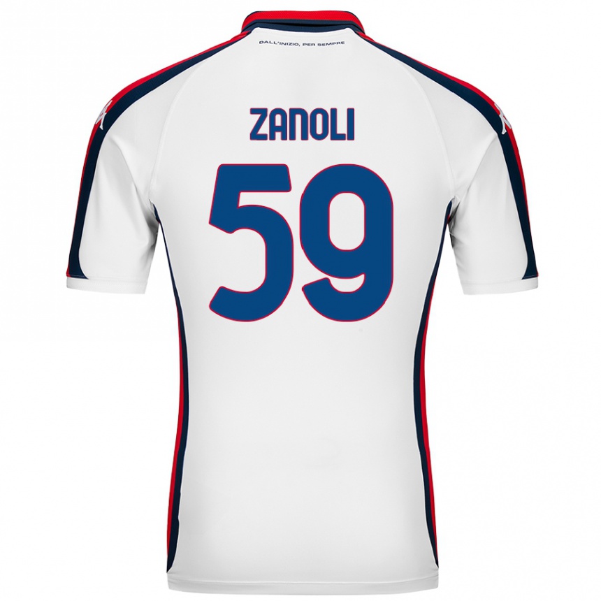 Kids Football Alessandro Zanoli #59 White Away Jersey 2024/25 T-Shirt Uk