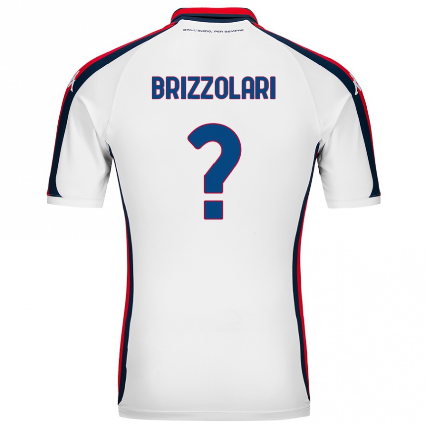 Kids Football Mattia Brizzolari #0 White Away Jersey 2024/25 T-Shirt Uk