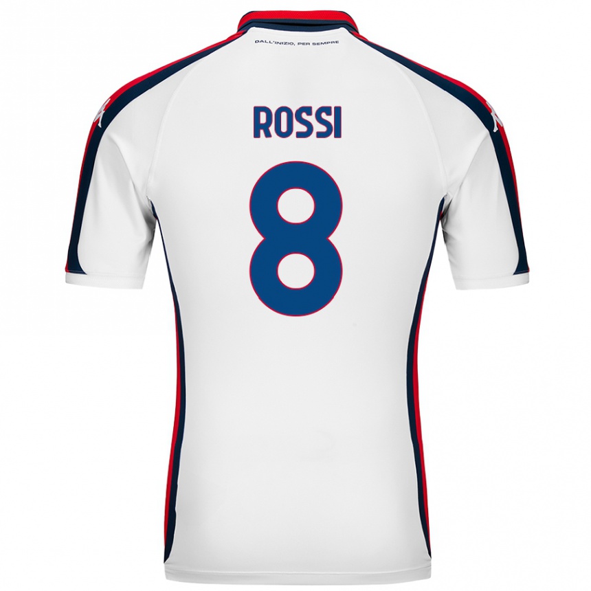 Kids Football Gianluca Rossi #8 White Away Jersey 2024/25 T-Shirt Uk