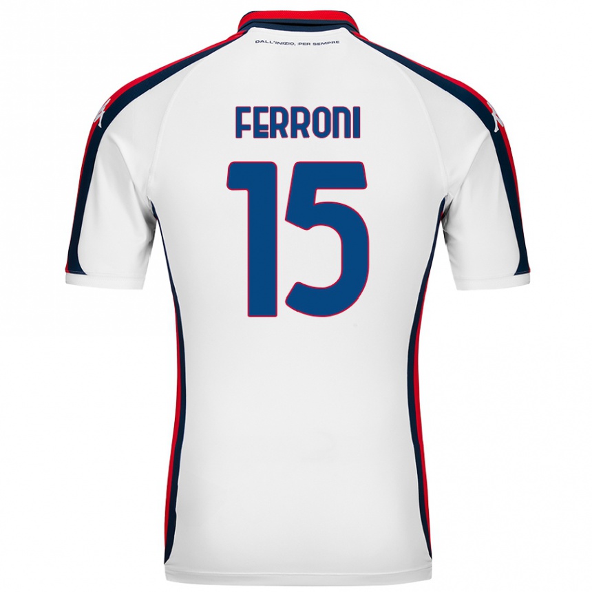 Kids Football Leonardo Ferroni #15 White Away Jersey 2024/25 T-Shirt Uk