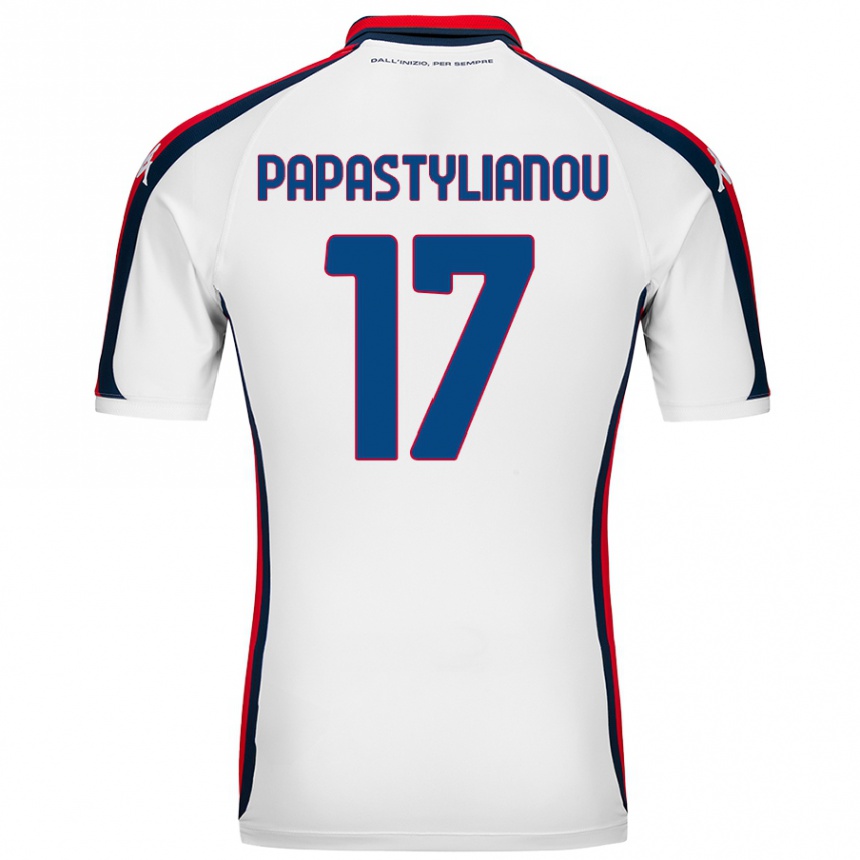 Kids Football Lysandros Andreas Papastylianou #17 White Away Jersey 2024/25 T-Shirt Uk