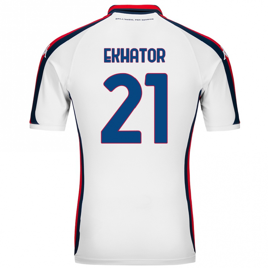 Kids Football Jeff Ekhator #21 White Away Jersey 2024/25 T-Shirt Uk