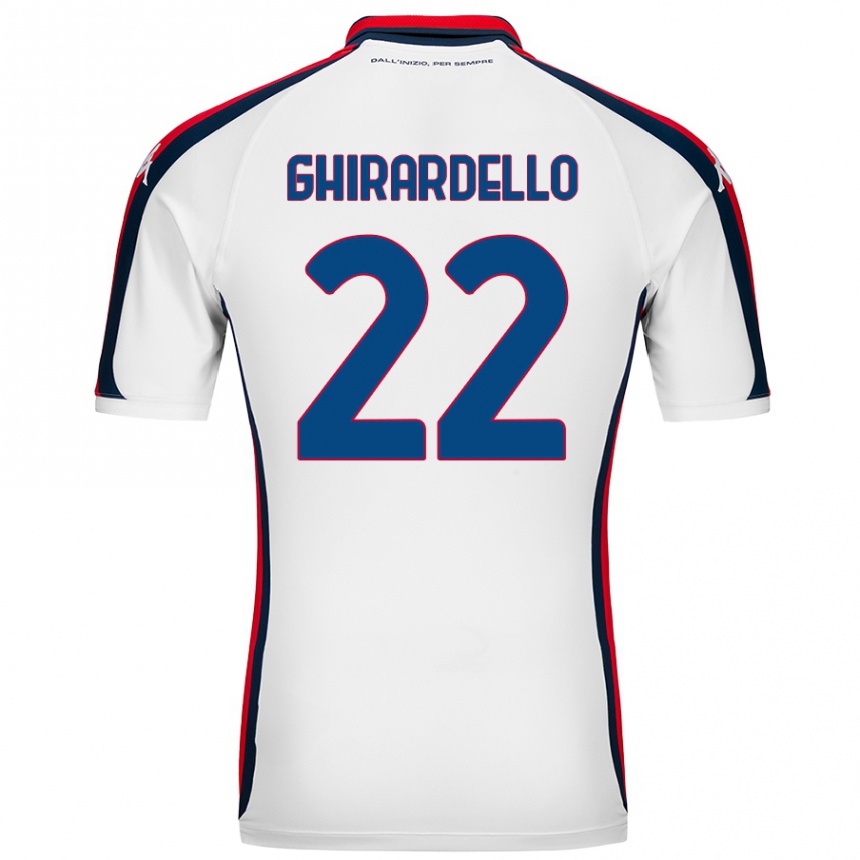 Kids Football Tommaso Ghirardello #22 White Away Jersey 2024/25 T-Shirt Uk