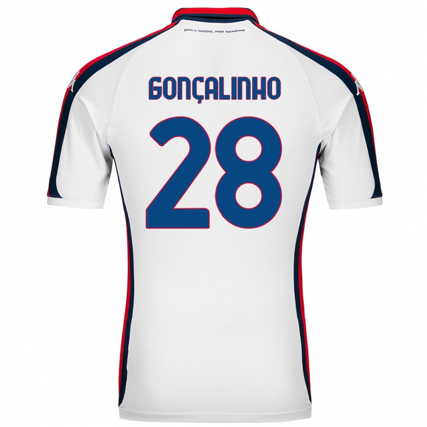 Kids Football João Gonçalinho #28 White Away Jersey 2024/25 T-Shirt Uk