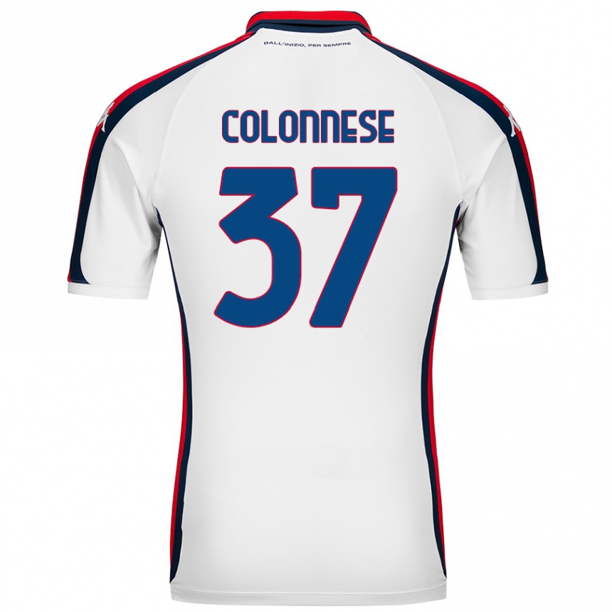 Kids Football Lorenzo Colonnese #37 White Away Jersey 2024/25 T-Shirt Uk