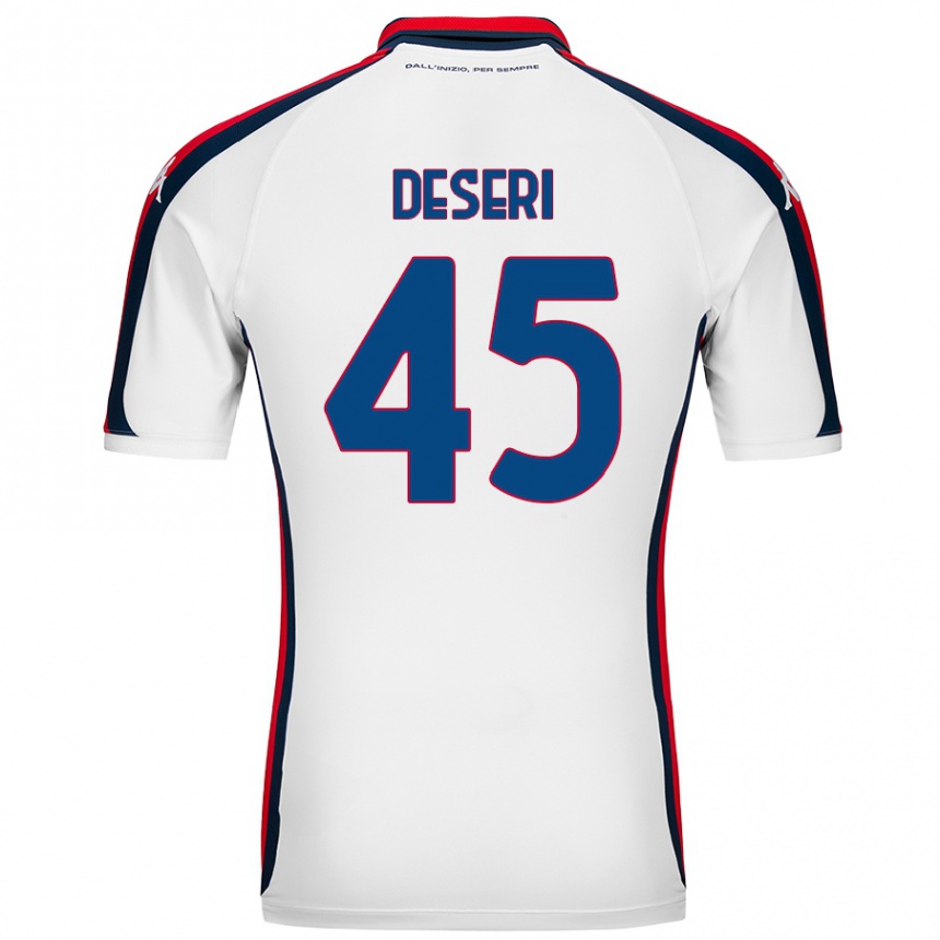 Kids Football Gracien Deseri #45 White Away Jersey 2024/25 T-Shirt Uk