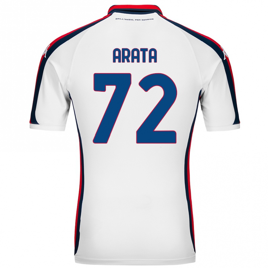 Kids Football Stefano Arata #72 White Away Jersey 2024/25 T-Shirt Uk