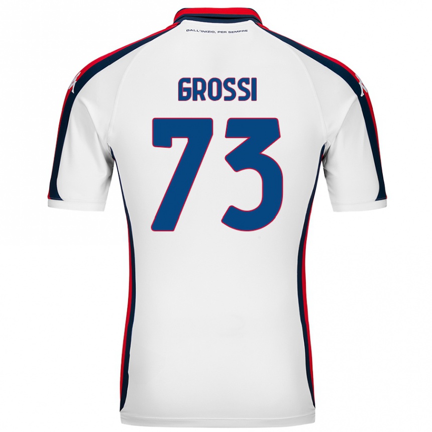 Kids Football Jacopo Grossi #73 White Away Jersey 2024/25 T-Shirt Uk