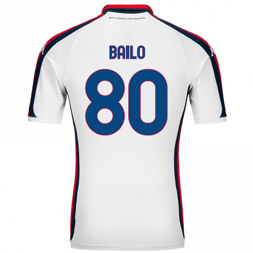 Kids Football Giorgio Bailo #80 White Away Jersey 2024/25 T-Shirt Uk