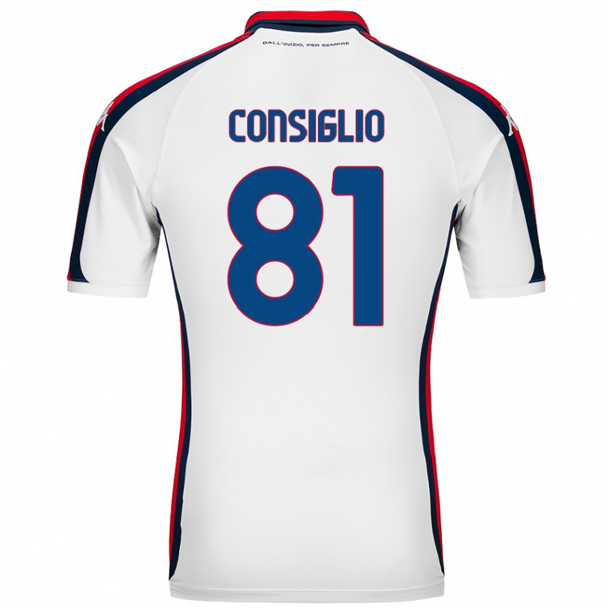 Kids Football Leonardo Consiglio #81 White Away Jersey 2024/25 T-Shirt Uk