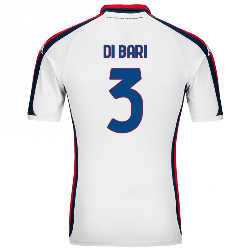 Kids Football Martina Di Bari #3 White Away Jersey 2024/25 T-Shirt Uk