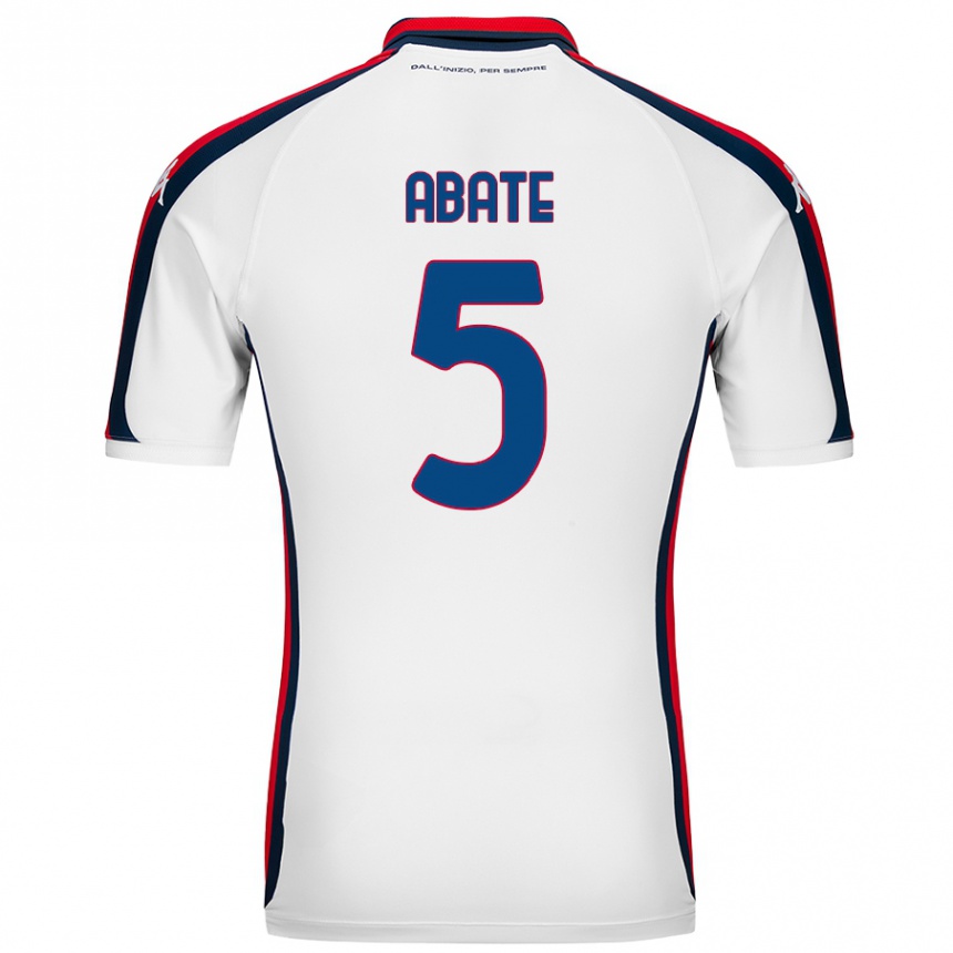 Kids Football Giada Abate #5 White Away Jersey 2024/25 T-Shirt Uk