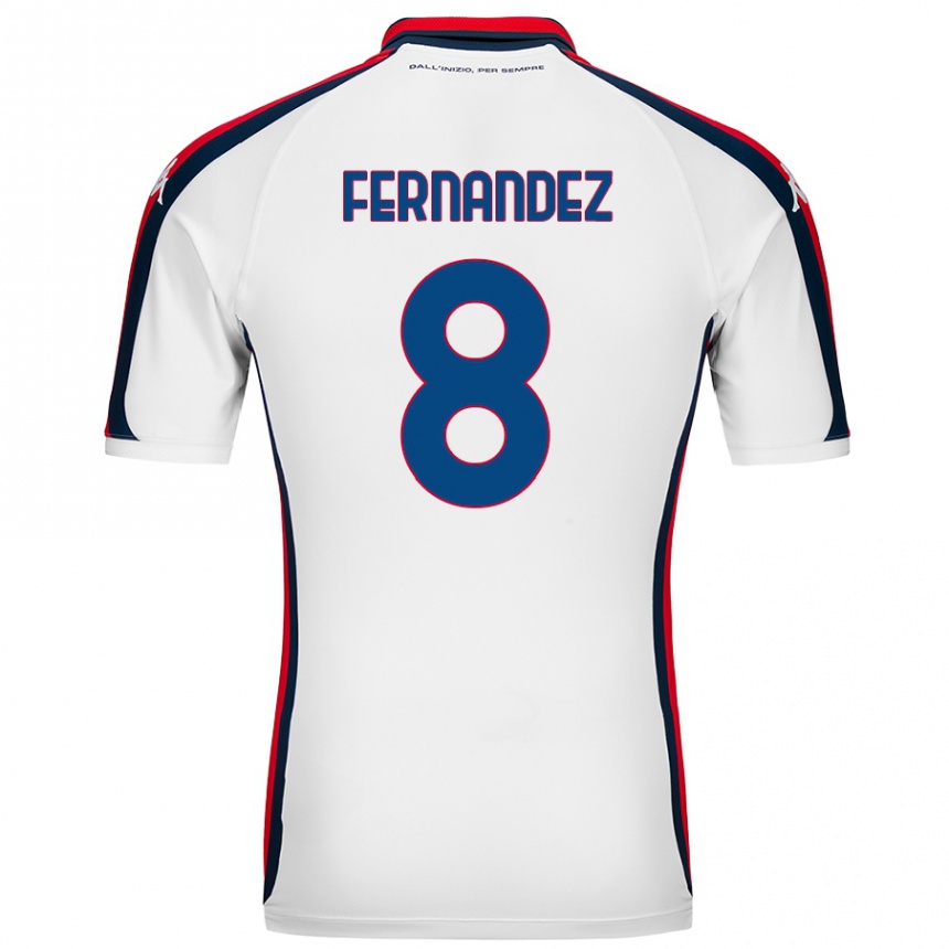 Kids Football Maria Fernandez #8 White Away Jersey 2024/25 T-Shirt Uk