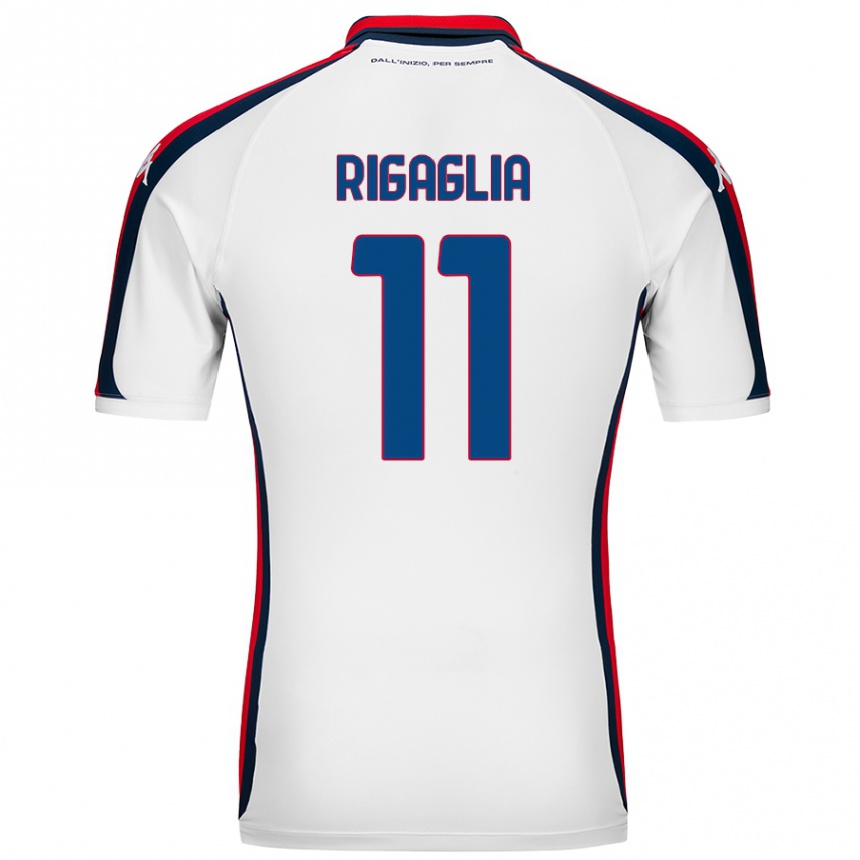 Kids Football Alison Rigaglia #11 White Away Jersey 2024/25 T-Shirt Uk