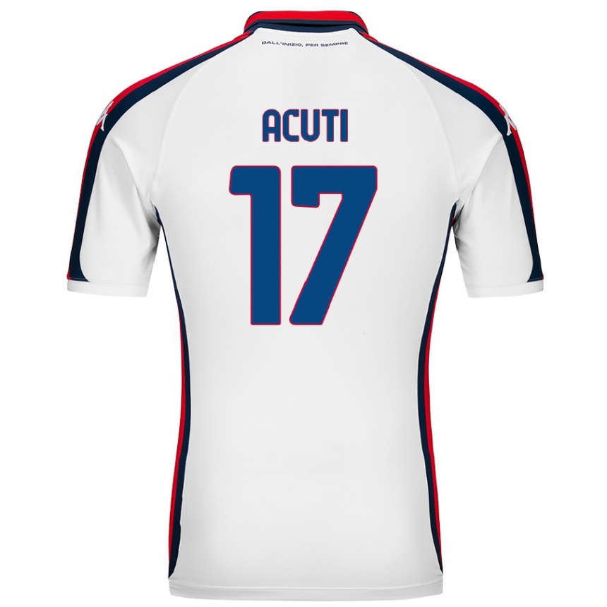 Kids Football Arianna Acuti #17 White Away Jersey 2024/25 T-Shirt Uk