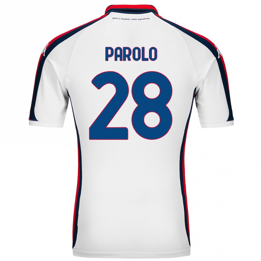 Kids Football Lucrezia Parolo #28 White Away Jersey 2024/25 T-Shirt Uk