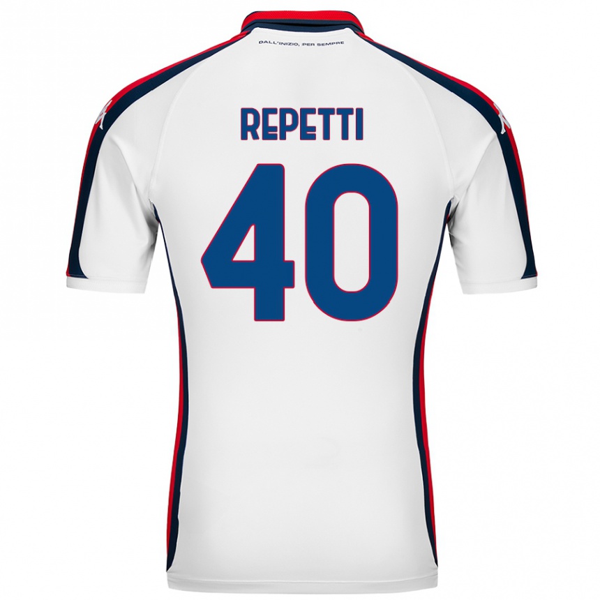 Kids Football Chiara Repetti #40 White Away Jersey 2024/25 T-Shirt Uk