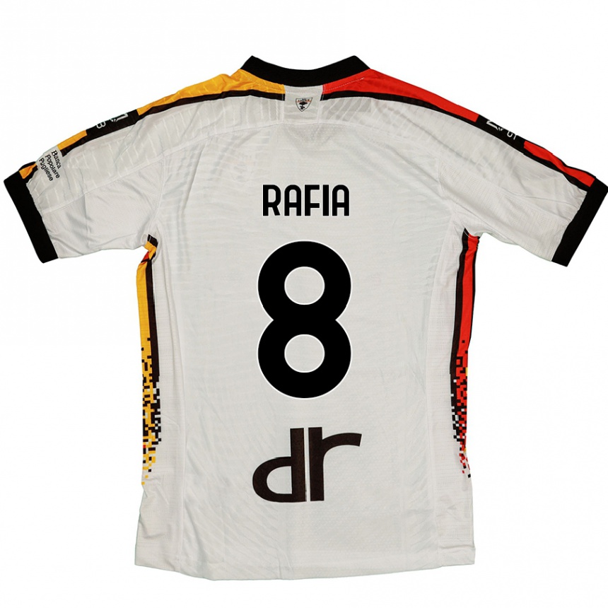 Kids Football Hamza Rafia #8 White Black Away Jersey 2024/25 T-Shirt Uk