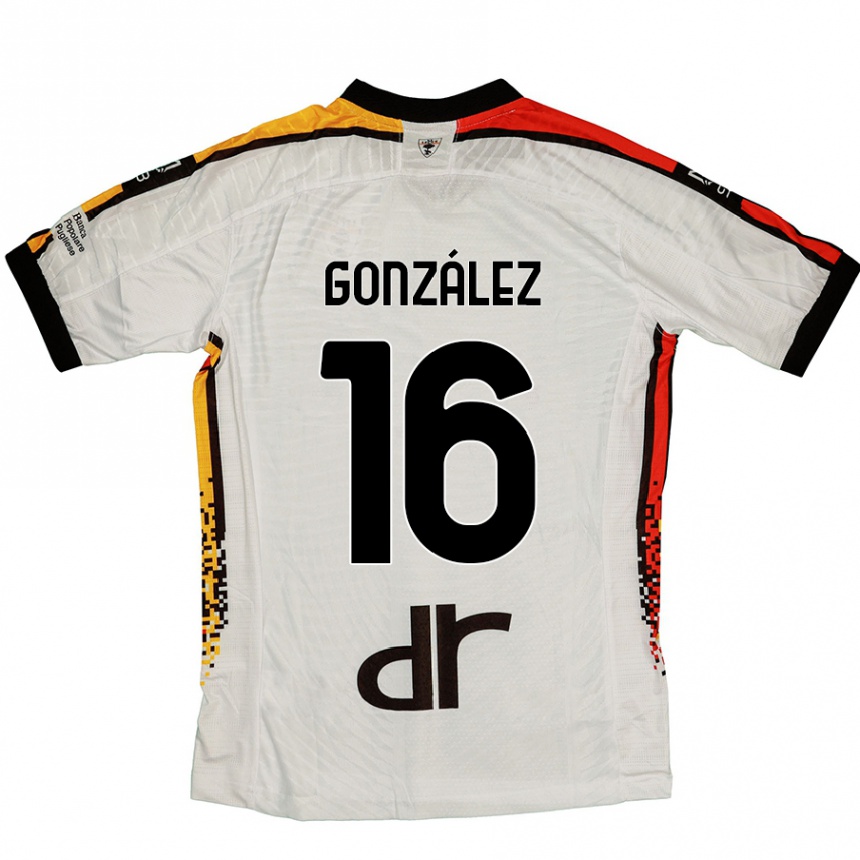 Kids Football Joan González #16 White Black Away Jersey 2024/25 T-Shirt Uk