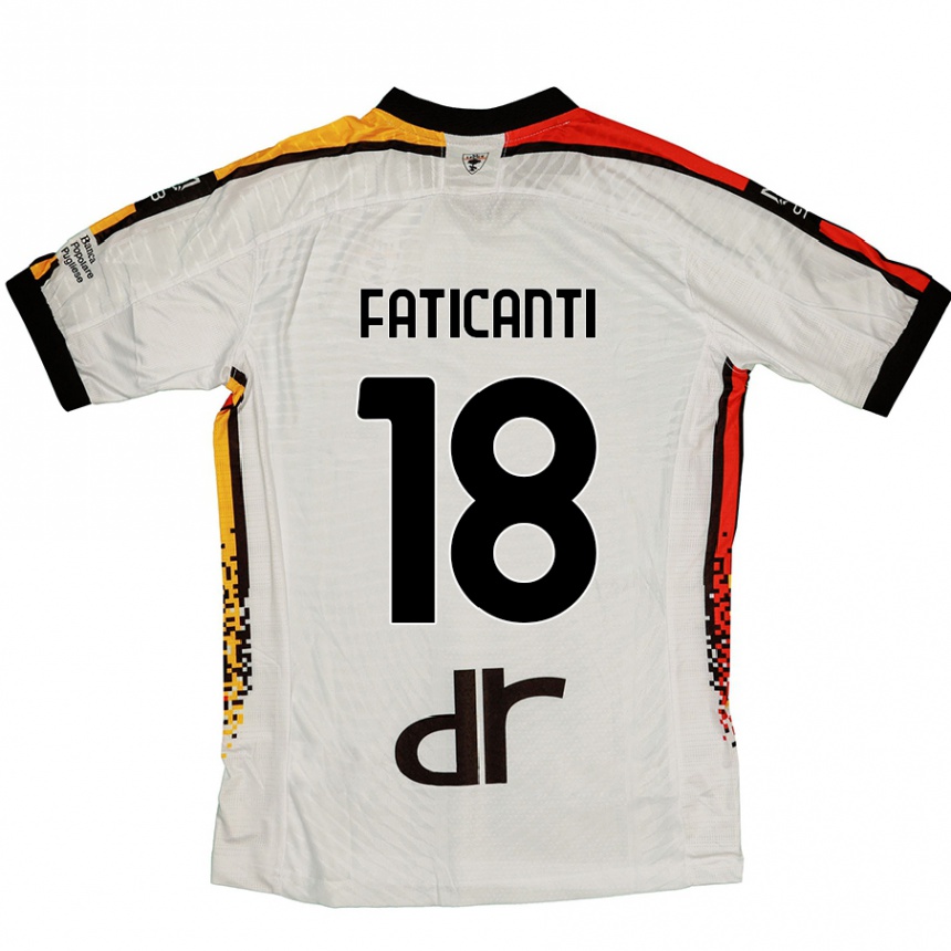 Kids Football Giacomo Faticanti #18 White Black Away Jersey 2024/25 T-Shirt Uk