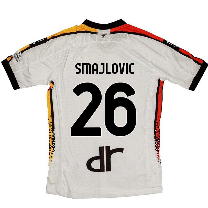 Kids Football Zinedin Smajlovic #26 White Black Away Jersey 2024/25 T-Shirt Uk