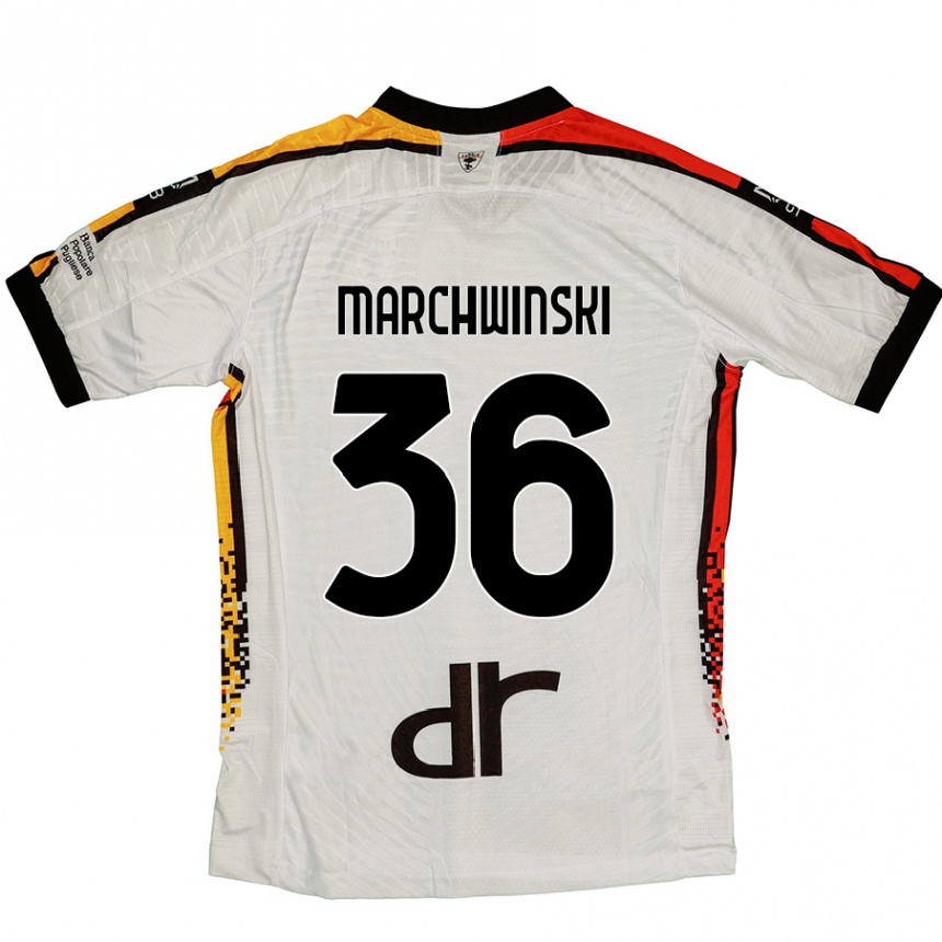 Kids Football Filip Marchwinski #36 White Black Away Jersey 2024/25 T-Shirt Uk