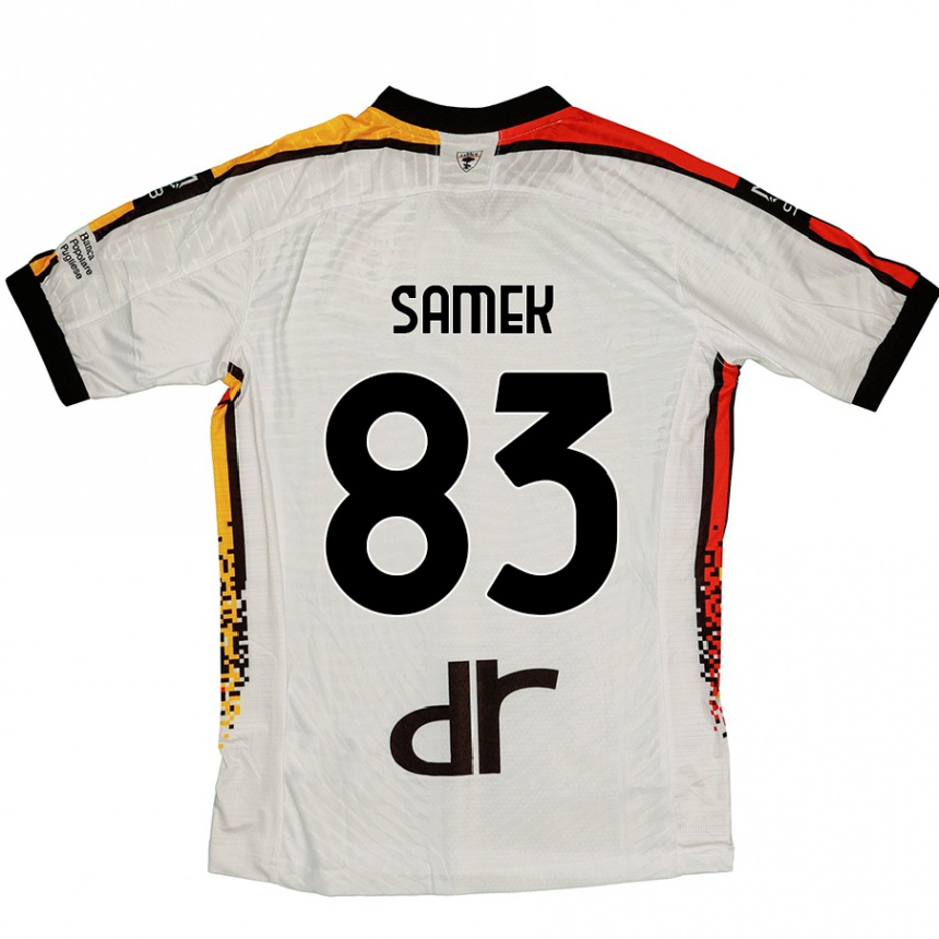 Kids Football Daniel Samek #83 White Black Away Jersey 2024/25 T-Shirt Uk