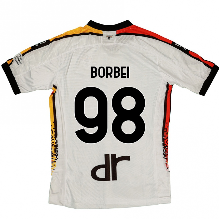 Kids Football Alexandru Borbei #98 White Black Away Jersey 2024/25 T-Shirt Uk