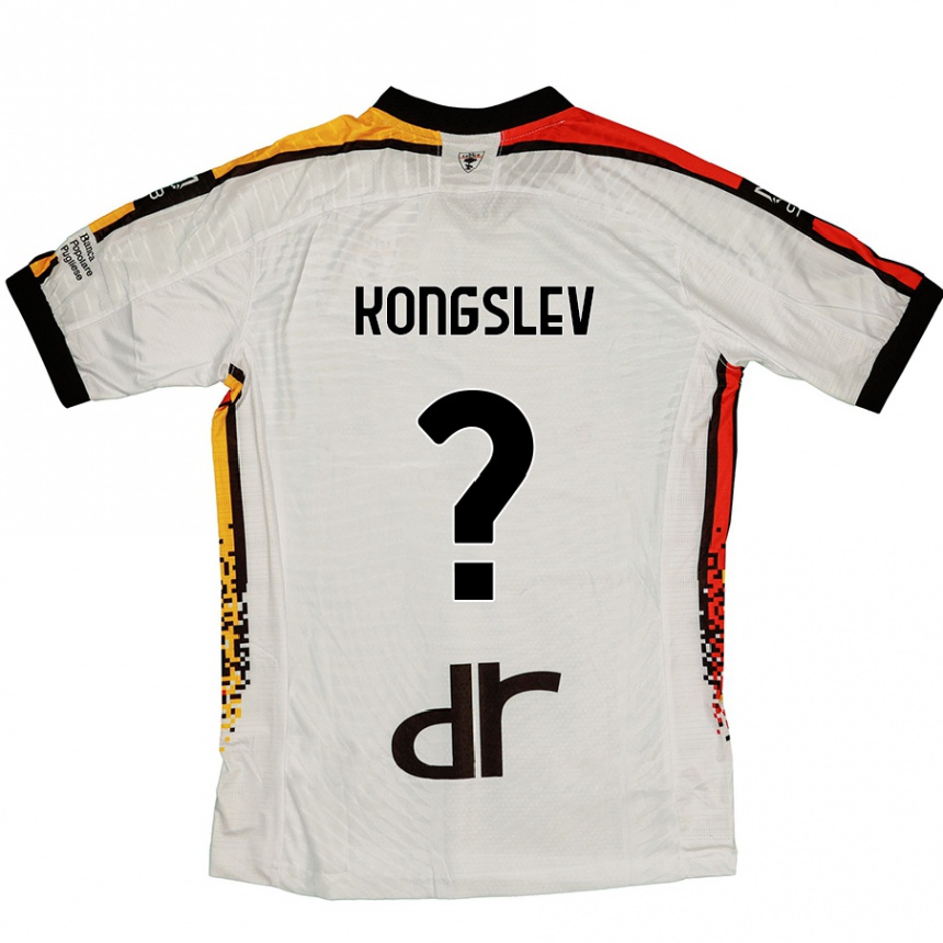 Kids Football Frederik Kongslev #0 White Black Away Jersey 2024/25 T-Shirt Uk