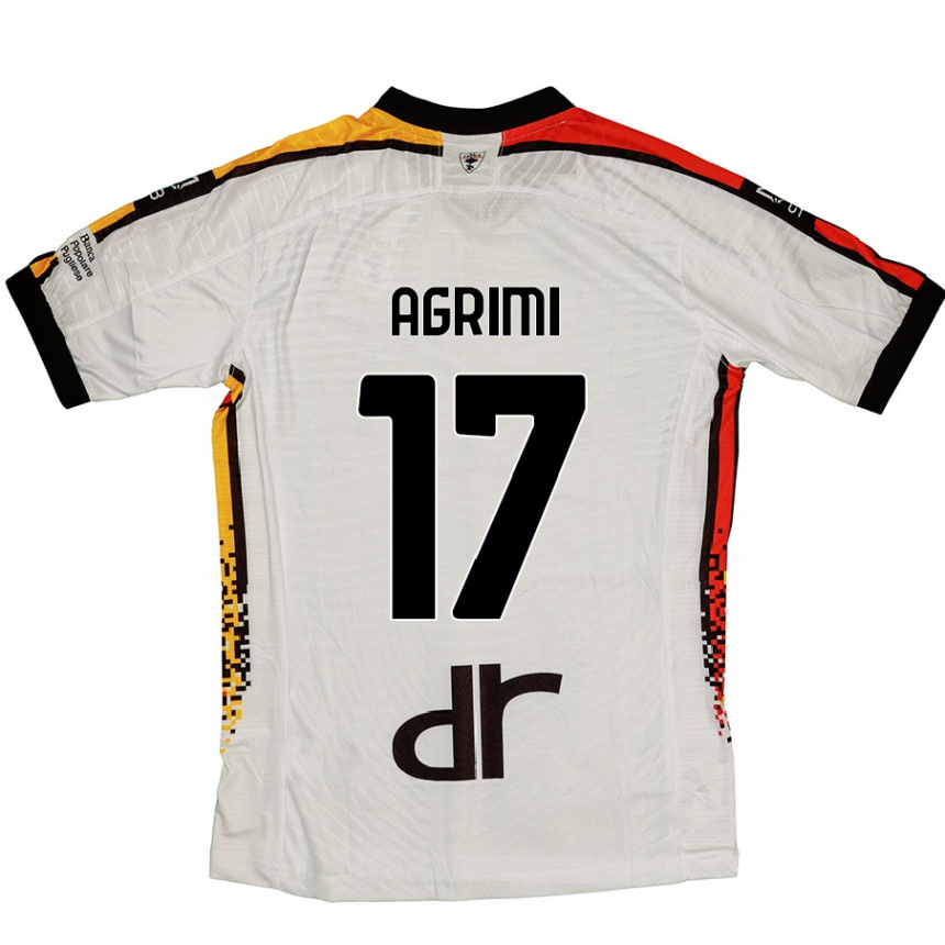 Kids Football Matteo Agrimi #17 White Black Away Jersey 2024/25 T-Shirt Uk