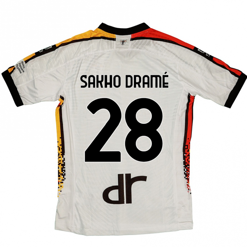 Kids Football Samba Sakho Dramé #28 White Black Away Jersey 2024/25 T-Shirt Uk