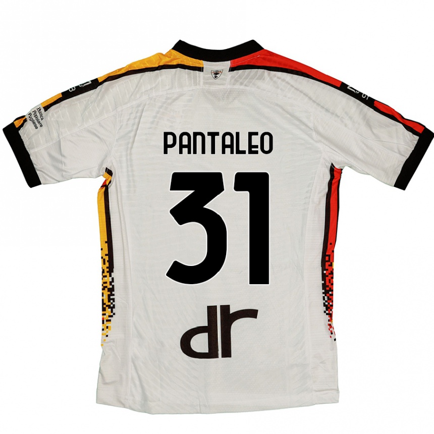 Kids Football Dario Pantaleo #31 White Black Away Jersey 2024/25 T-Shirt Uk