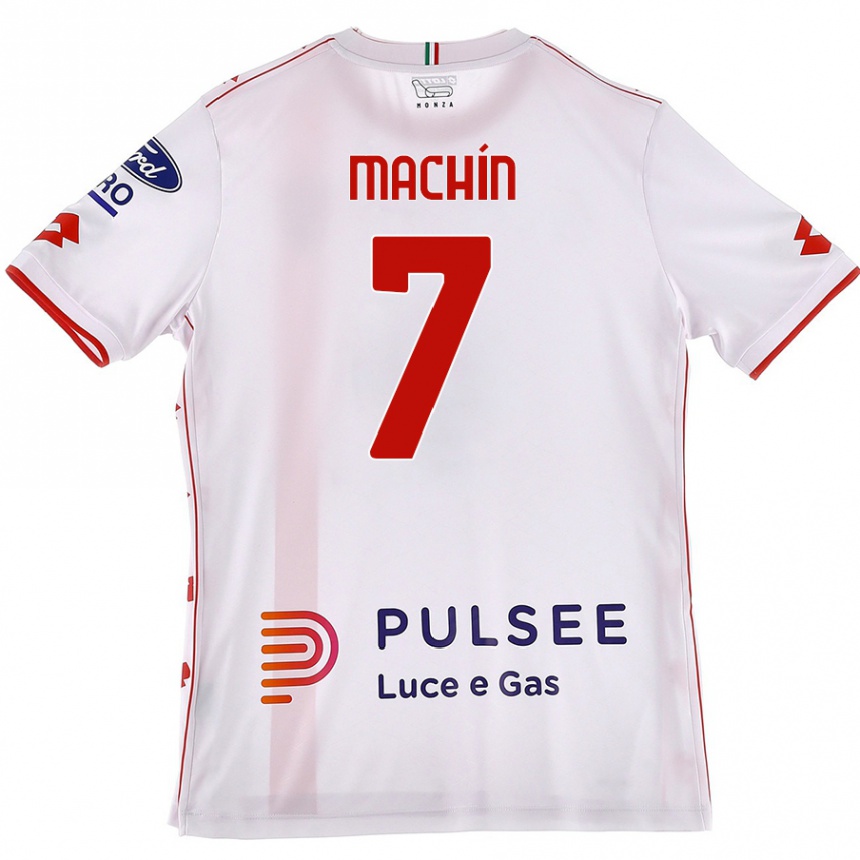 Kids Football José Machín #7 White Red Away Jersey 2024/25 T-Shirt Uk