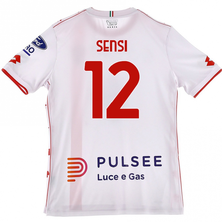 Kids Football Stefano Sensi #12 White Red Away Jersey 2024/25 T-Shirt Uk