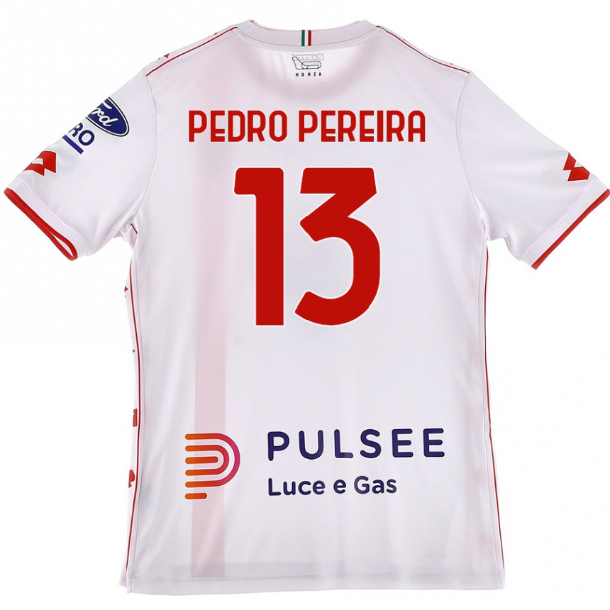 Kids Football Pedro Pereira #13 White Red Away Jersey 2024/25 T-Shirt Uk