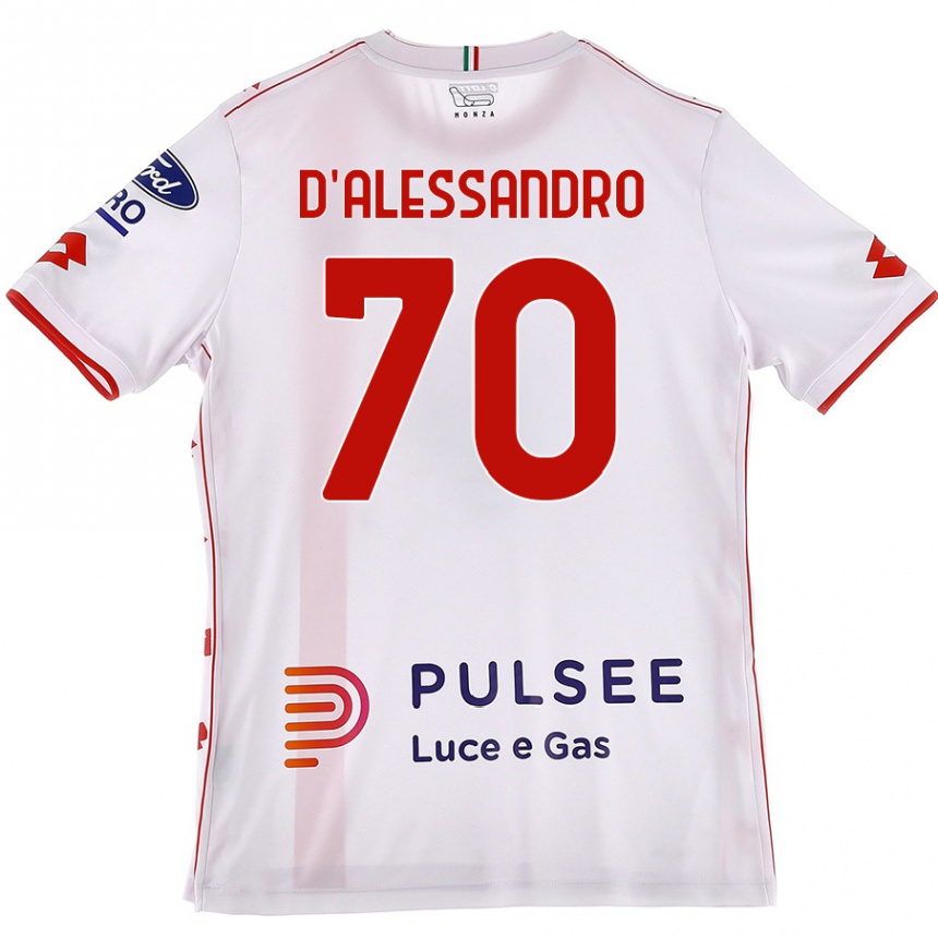 Kids Football Marco D'alessandro #70 White Red Away Jersey 2024/25 T-Shirt Uk