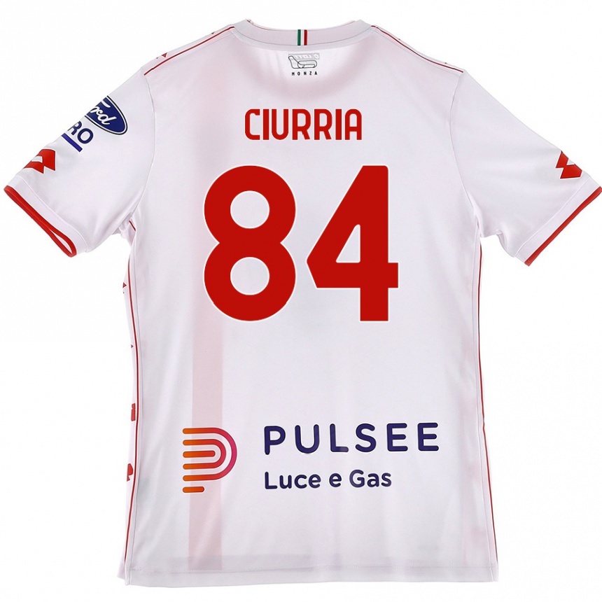 Kids Football Patrick Ciurria #84 White Red Away Jersey 2024/25 T-Shirt Uk