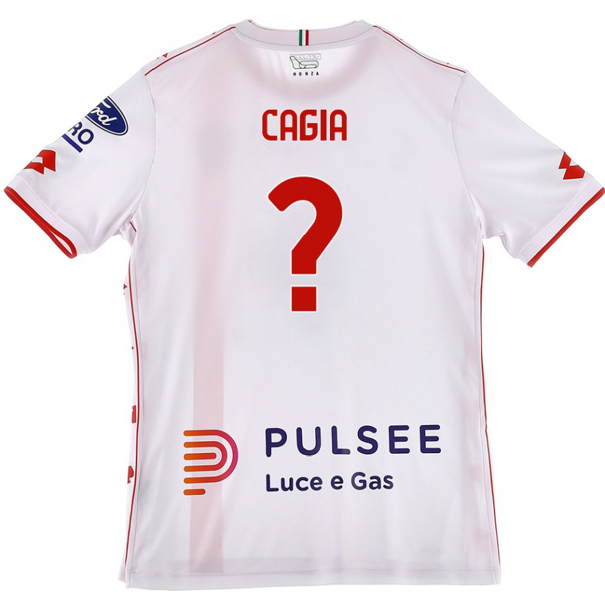 Kids Football Gabriele Cagia #0 White Red Away Jersey 2024/25 T-Shirt Uk