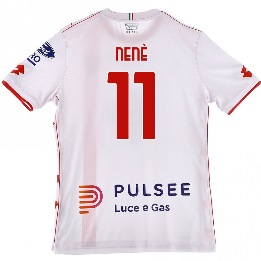 Kids Football Stephen Nenè #11 White Red Away Jersey 2024/25 T-Shirt Uk