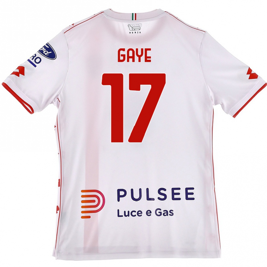 Kids Football Mamadou Gaye #17 White Red Away Jersey 2024/25 T-Shirt Uk