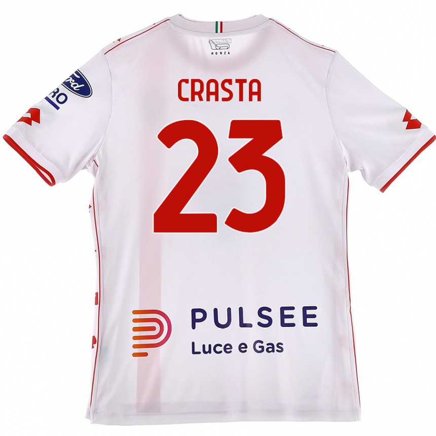 Kids Football Mario Crasta #23 White Red Away Jersey 2024/25 T-Shirt Uk