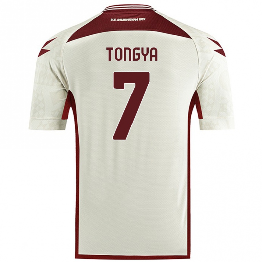 Kids Football Franco Tongya #7 Cream Color Away Jersey 2024/25 T-Shirt Uk