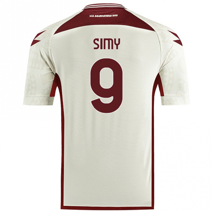 Kids Football Simy #9 Cream Color Away Jersey 2024/25 T-Shirt Uk