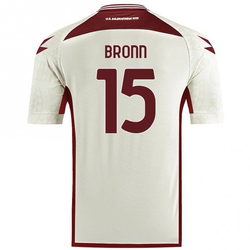 Kids Football Dylan Bronn #15 Cream Color Away Jersey 2024/25 T-Shirt Uk