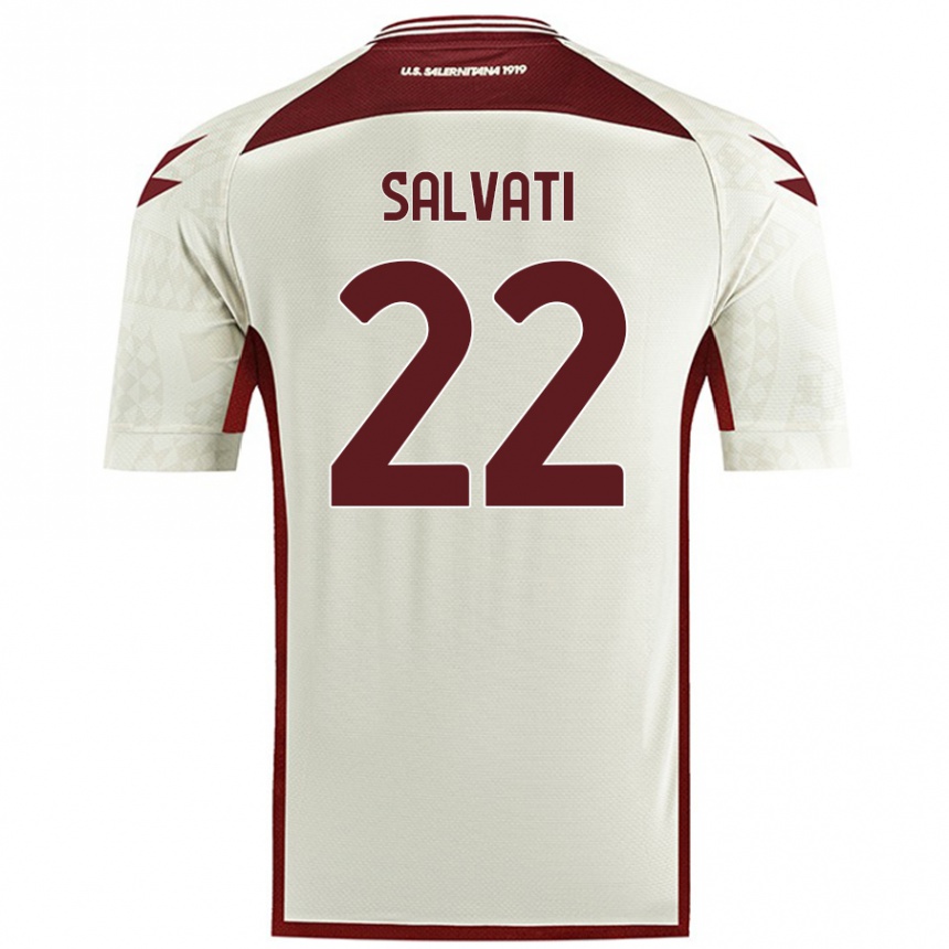 Kids Football Gregorio Salvati #22 Cream Color Away Jersey 2024/25 T-Shirt Uk