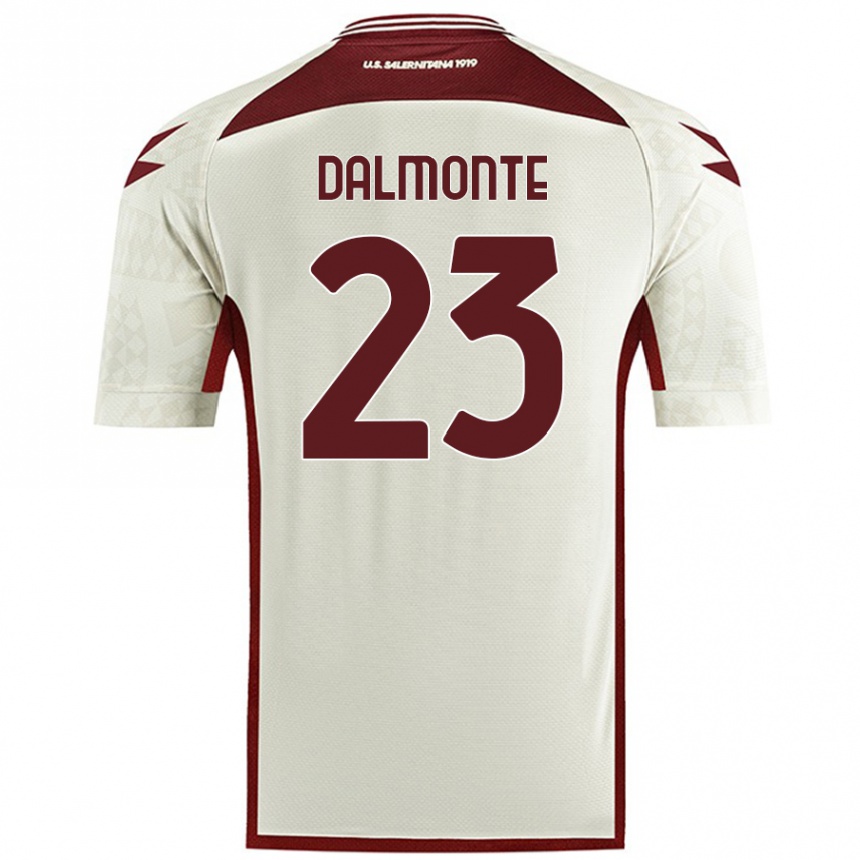 Kids Football Nicola Dalmonte #23 Cream Color Away Jersey 2024/25 T-Shirt Uk