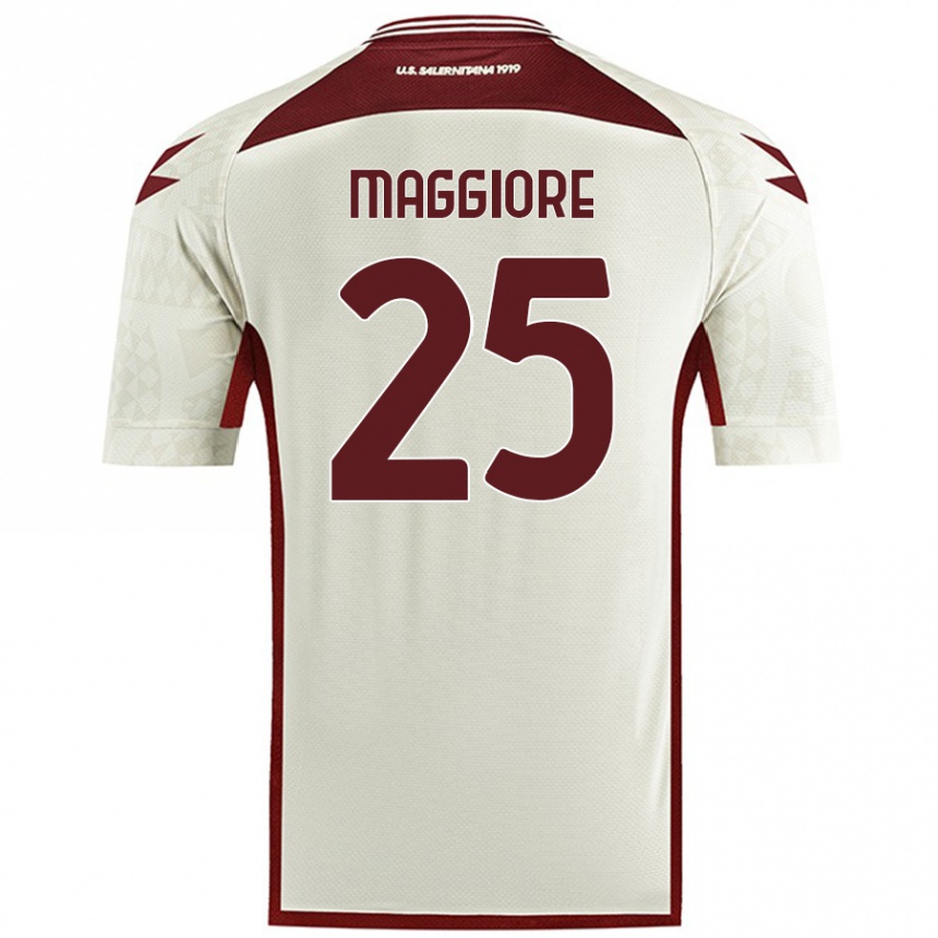 Kids Football Giulio Maggiore #25 Cream Color Away Jersey 2024/25 T-Shirt Uk