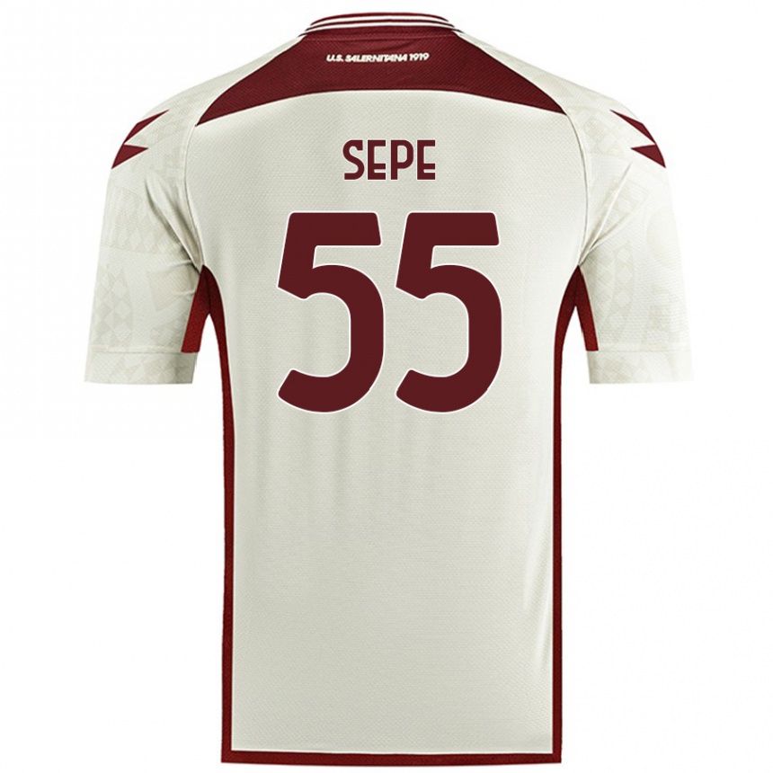 Kids Football Luigi Sepe #55 Cream Color Away Jersey 2024/25 T-Shirt Uk