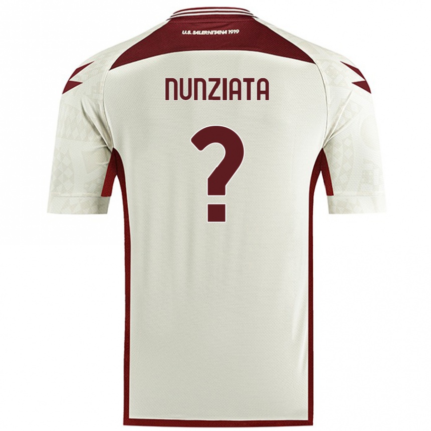 Kids Football Francesco Nunziata #0 Cream Color Away Jersey 2024/25 T-Shirt Uk