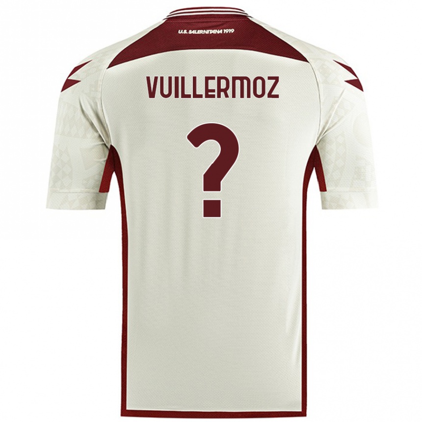 Kids Football Joshua Vuillermoz #0 Cream Color Away Jersey 2024/25 T-Shirt Uk